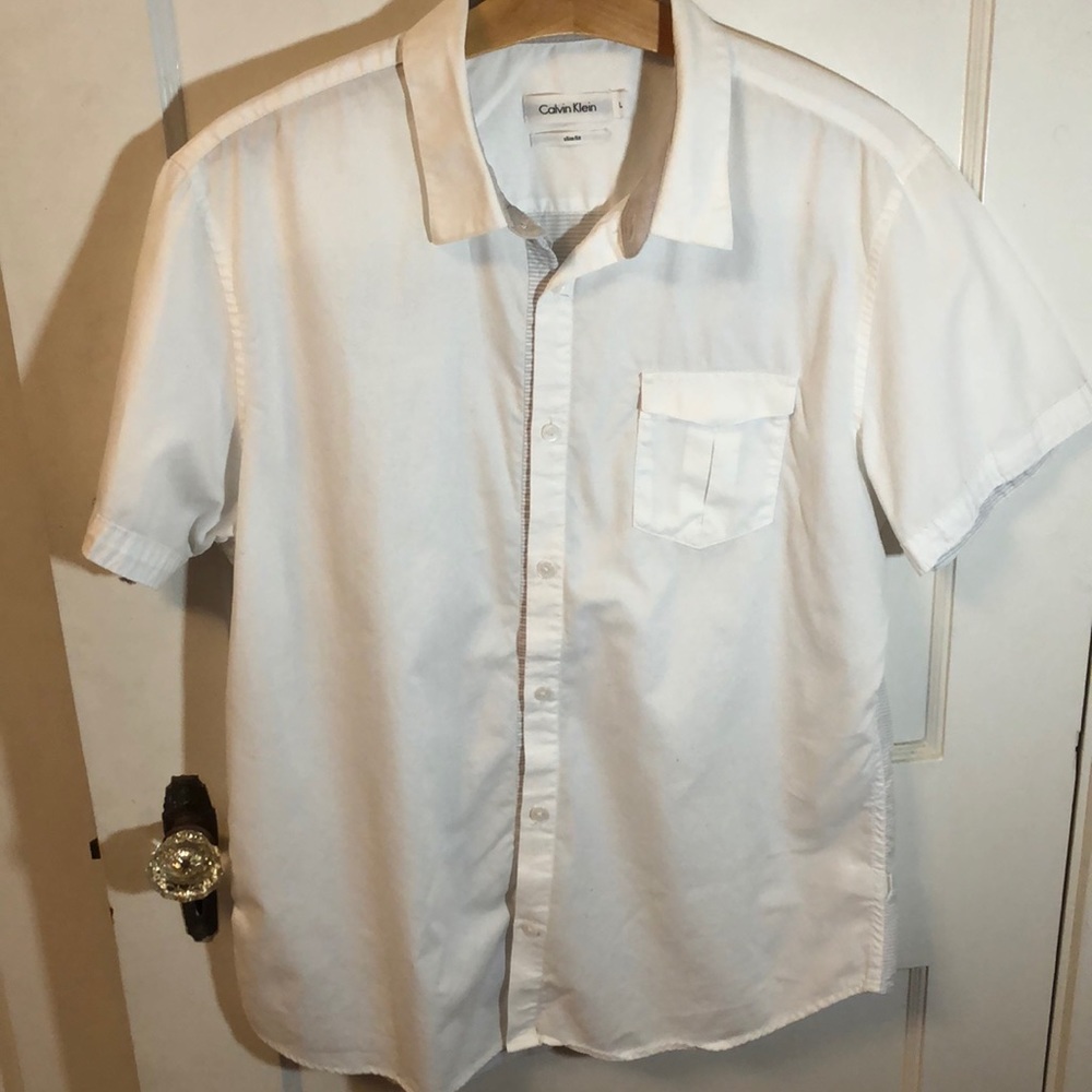 Calvin Klein slim fit short sleeved button down